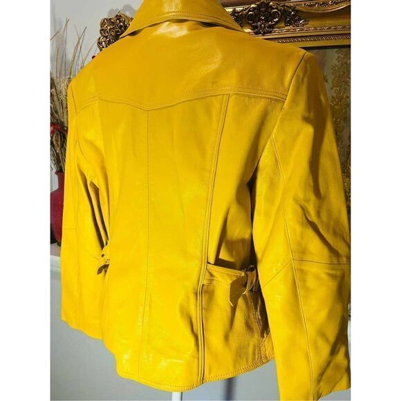 Vintage Tibor Leathers yellow Size M - Picture 6 of 9